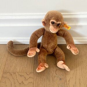 Steiff Brown Plush Monkey Stuffed Animal